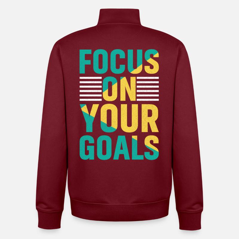 Concentrez-vous sur vos objectifs Chemise - Sweat zippé unisexe en coton bio Stanley/Stella - bordeaux