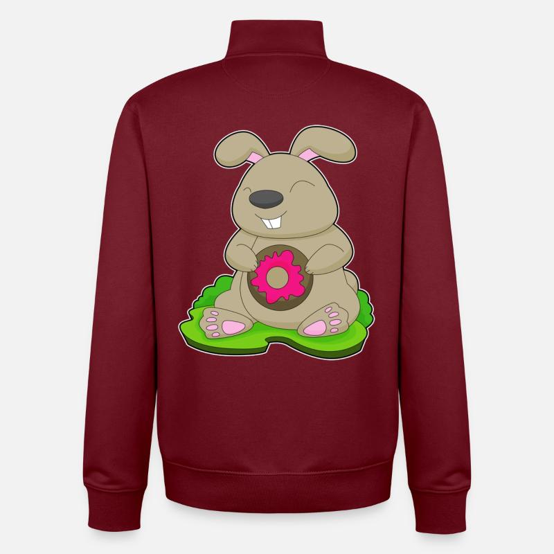 Bunny Donut - Unisex Organic Zip Sweatshirt by Stanley/Stella - burgundy