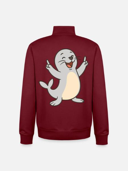 Fröhliche Robbe - Unisex Organic Zip Sweatshirt von Stanley/Stella - Burgunderrot
