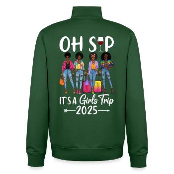 Girls Trip 2025 Fashion Illustration - Unisex Organic Zip Sweatshirt by Stanley/Stella - bottle green - Back - AI Model Male 185 dark (185cm)