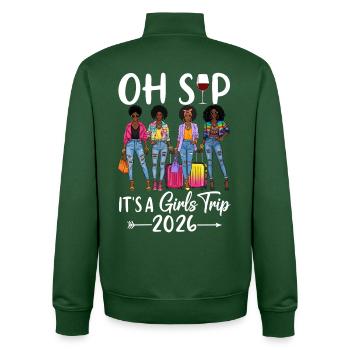 Feminine Girl Trip 2026 Vibes - Unisex Organic Zip Sweatshirt by Stanley/Stella - bottle green - Back - AI Model Male 185 dark (185cm)