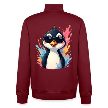 Cool Pingu mit Sonnenbrille - Unisex Organic Zip Sweatshirt von Stanley/Stella - Burgunderrot - Hinten - AI Model Male 185 dark (185cm)