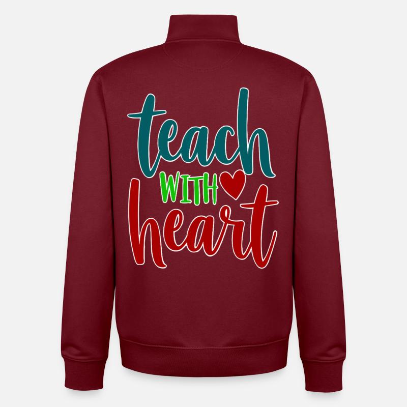 Enseigner avec le cœur Enseignant Dire - Sweat zippé unisexe en coton bio Stanley/Stella - bordeaux