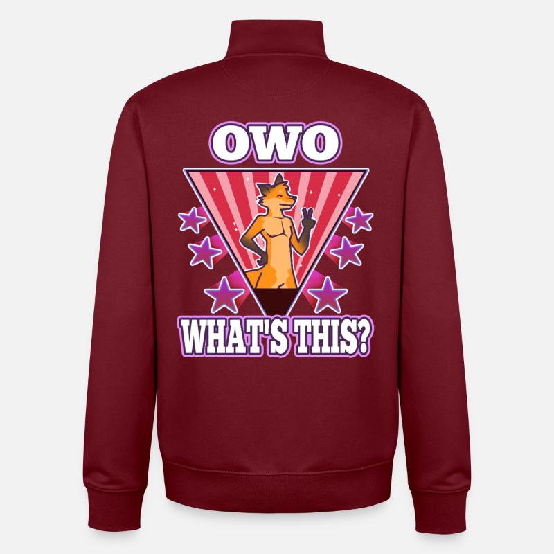 OwO Qu’est-ce que c’est ? - Sweat zippé unisexe en coton bio Stanley/Stella - bordeaux