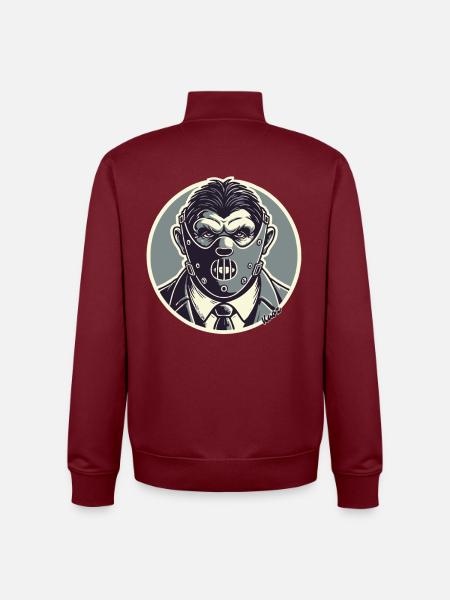 Horror-inspiriertes Gentleman-Maskendesign - Unisex Organic Zip Sweatshirt von Stanley/Stella - Burgunderrot