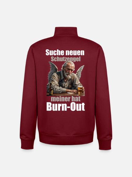 Schutzengel Burnout Spruch Design - Unisex Organic Zip Sweatshirt von Stanley/Stella - Burgunderrot