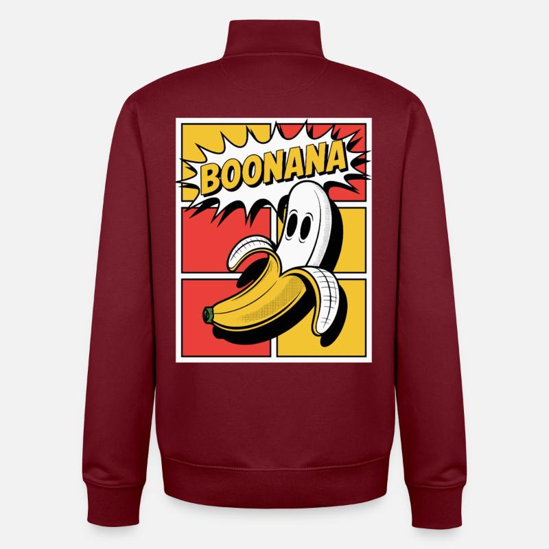 Boonana Banane d’Halloween - Sweat zippé unisexe en coton bio Stanley/Stella - bordeaux