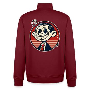 Funny little retro comic man - Unisex Organic Zip Sweatshirt by Stanley/Stella - burgundy - Back - AI Model Male 185 dark (185cm)