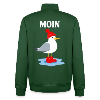 Moin Seagull in Frisian look - Unisex Organic Zip Sweatshirt by Stanley/Stella - bottle green - Back - AI Model Male 185 dark (185cm)