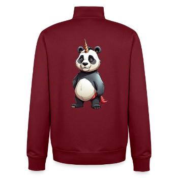 Panda Einhorn Cape Cartoon - Unisex Organic Zip Sweatshirt von Stanley/Stella - Burgunderrot - Hinten - AI Model Male 185 dark (185cm)