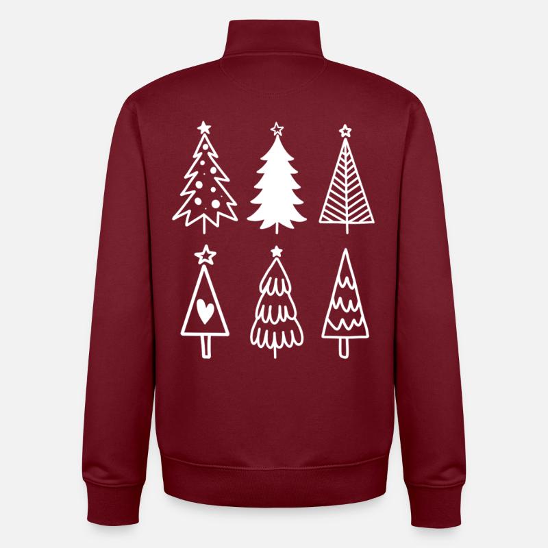 Weihnachtsbäume - Unisex Organic Zip Sweatshirt von Stanley/Stella - Burgunderrot