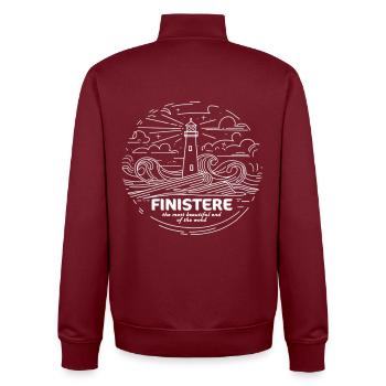T-Shirt Finistère Fierté Bretagne Phares BZH - Unisex Organic Zip Sweatshirt von Stanley/Stella - Burgunderrot - Hinten - AI Model Male 185 dark (185cm)