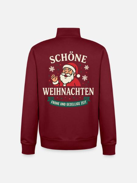Merry Christmas, happy and sociable time - Unisex Organic Zip Sweatshirt by Stanley/Stella - burgundy