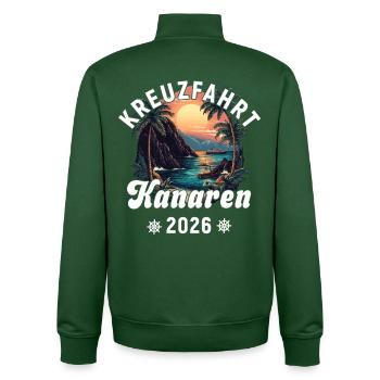 Canary Islands Cruise 2026 - Unisex Organic Zip Sweatshirt by Stanley/Stella - bottle green - Back - AI Model Male 185 dark (185cm)