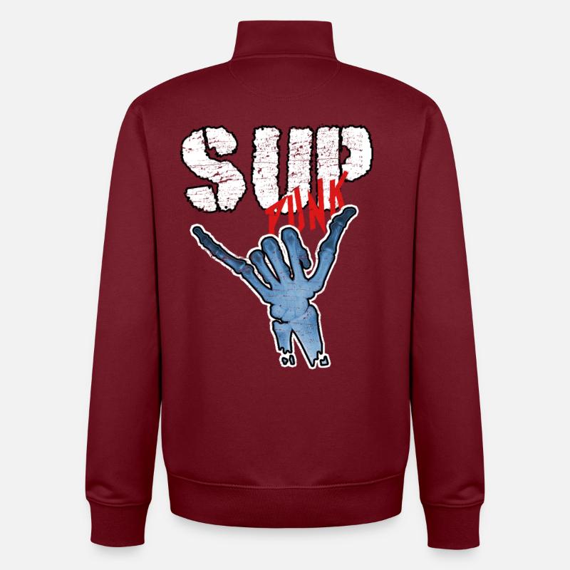 SUP - Unisex Organic Zip Sweatshirt by Stanley/Stella - burgundy