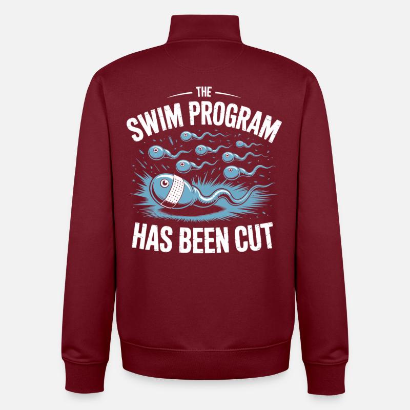 Le programme de natation est terminé - Sweat zippé unisexe en coton bio Stanley/Stella - bordeaux