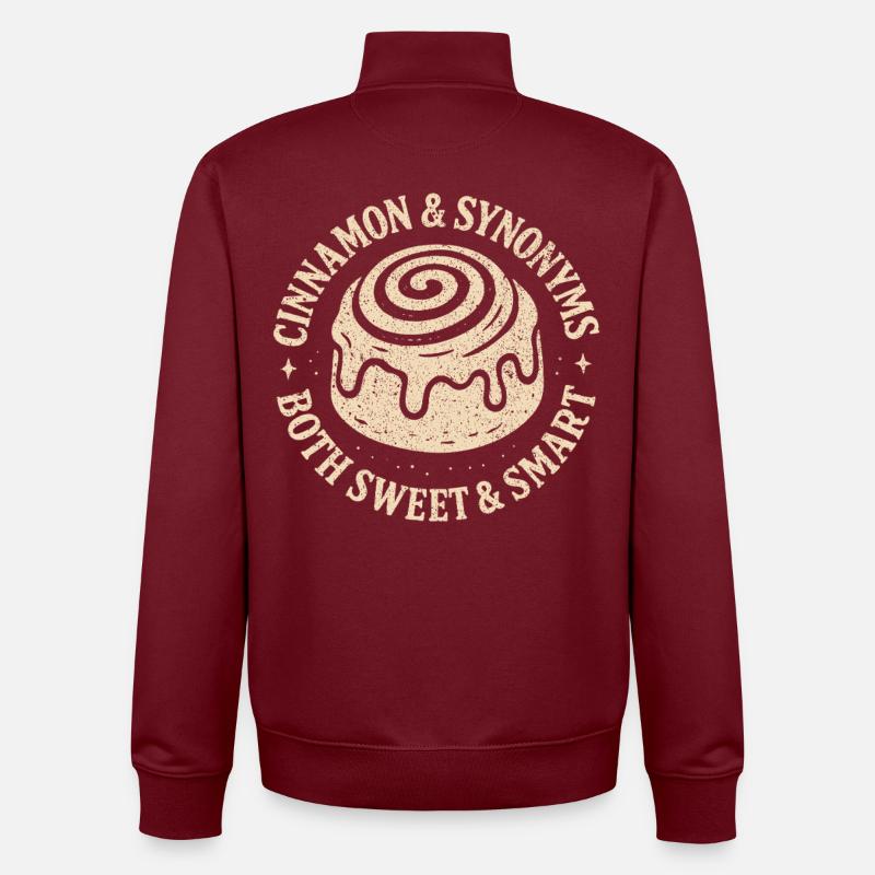 Vintage Cinnamon Synonyms Both Sweet Smart - Unisex Organic Zip Sweatshirt by Stanley/Stella - burgundy