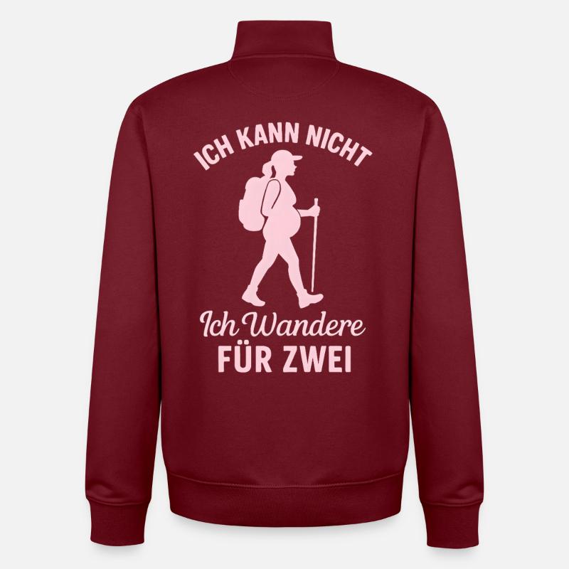 Mère randonneuse enceinte 2026 - Sweat zippé unisexe en coton bio Stanley/Stella - bordeaux