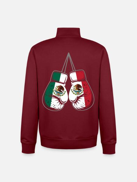 Mexico Flags Boxing Gloves - Unisex Organic Zip Sweatshirt by Stanley/Stella - burgundy