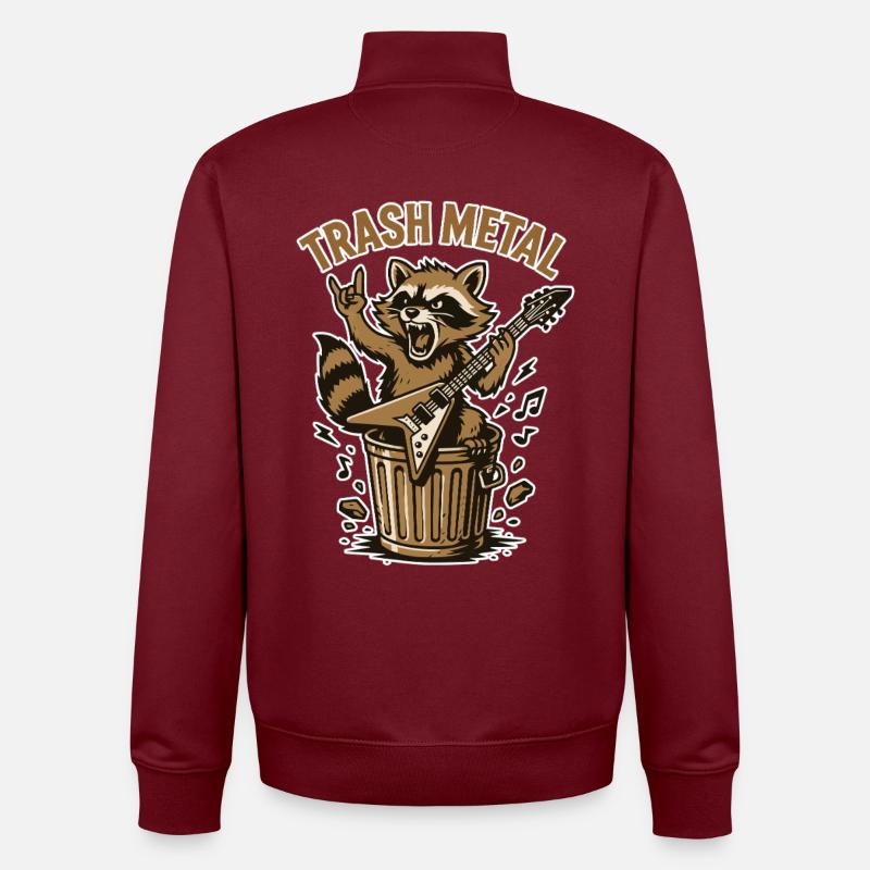 Trash Metal Raton Guitar - Sweat zippé unisexe en coton bio Stanley/Stella - bordeaux