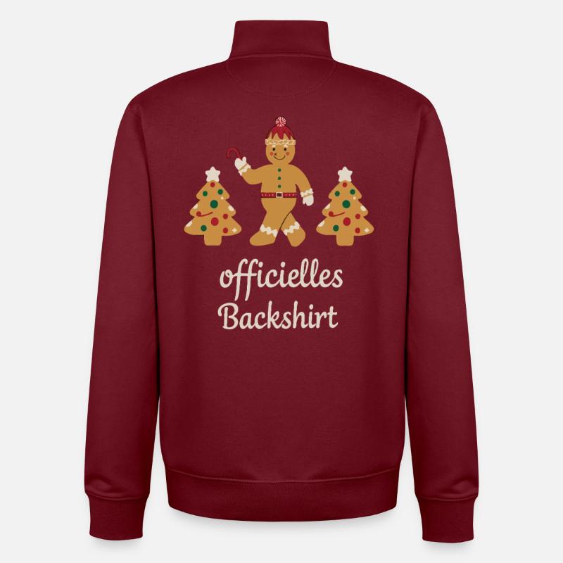 Plätzchen Backen Weihnachtszeit Kekse Lebkuchen - Unisex Organic Zip Sweatshirt von Stanley/Stella - Burgunderrot
