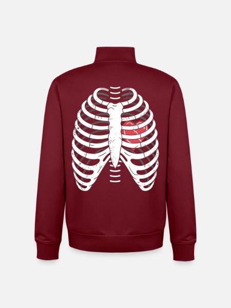 Rippenkorb mit Herz - Unisex Organic Zip Sweatshirt von Stanley/Stella - Burgunderrot