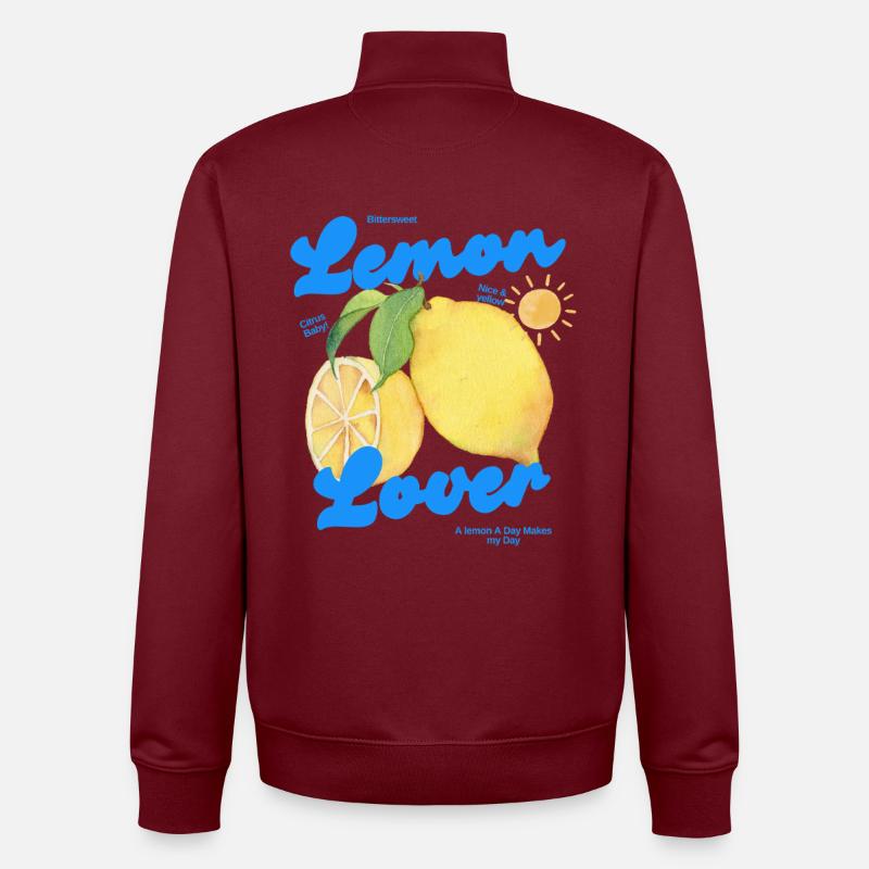 Zitrone Lemon Lover - Sweat zippé unisexe en coton bio Stanley/Stella - bordeaux
