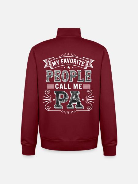 Favorite People Call Me PA - Unisex Organic Zip Sweatshirt by Stanley/Stella - burgundy