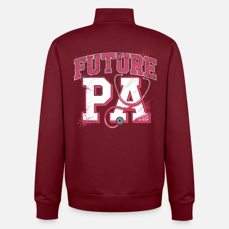 Future PA Pink Stethoscope - Unisex Organic Zip Sweatshirt by Stanley/Stella - burgundy