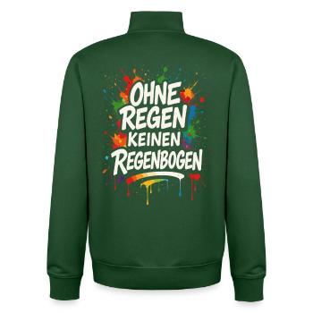 regenbogen spruch shirt, positiv denken - Unisex Organic Zip Sweatshirt von Stanley/Stella - Flaschengrün - Hinten - AI Model Male 185 dark (185cm)