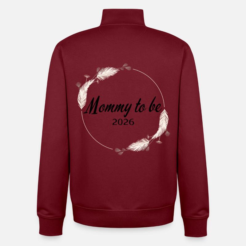 Maman à devenir - Sweat zippé unisexe en coton bio Stanley/Stella - bordeaux
