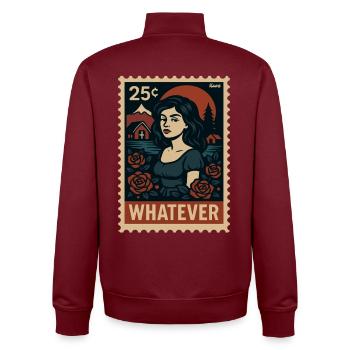 Whatever Moonlit Rose Portrait - Unisex Organic Zip Sweatshirt by Stanley/Stella - burgundy - Back - AI Model Male 185 dark (185cm)