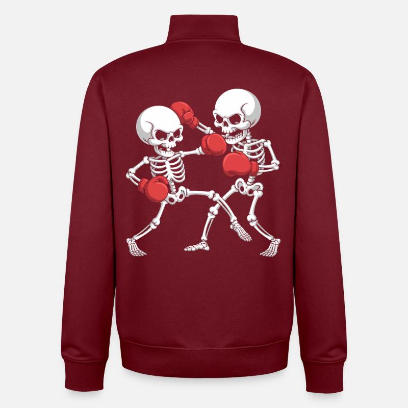 Skeleton Boxes - Unisex Organic Zip Sweatshirt by Stanley/Stella - burgundy