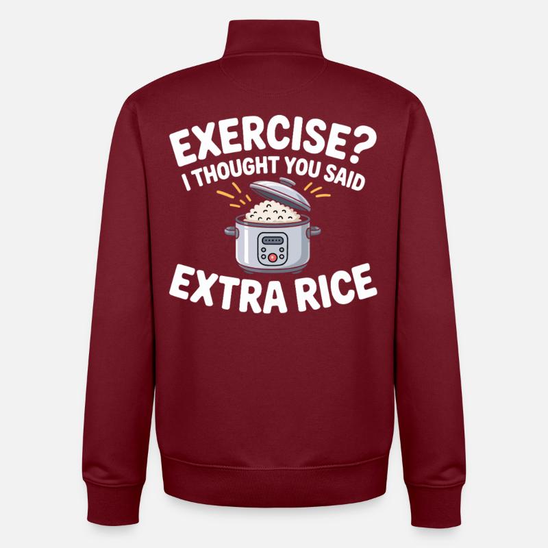 Reis-Witz: Extra Rice - Unisex Organic Zip Sweatshirt von Stanley/Stella - Burgunderrot