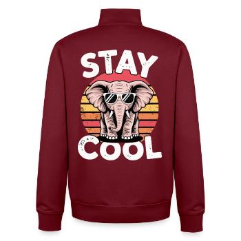 Stay Cool Elefant - Kinder Retro - Unisex Organic Zip Sweatshirt von Stanley/Stella - Burgunderrot - Hinten - AI Model Male 185 dark (185cm)