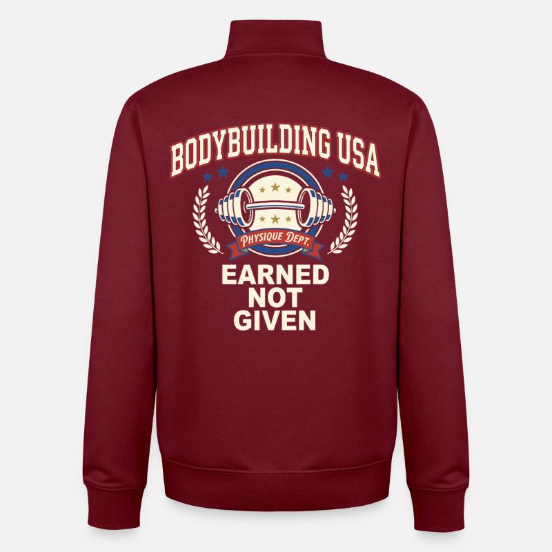 Earned Not Given Bodybuilding Design - Unisex Organic Zip Sweatshirt von Stanley/Stella - Burgunderrot