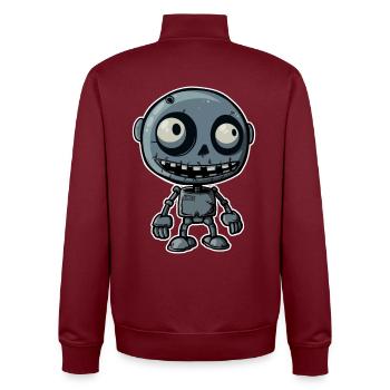 Robot Zombie à Ferraille - Sweat zippé unisexe en coton bio Stanley/Stella - bordeaux - Dos - AI Model Male 185 dark (185cm)