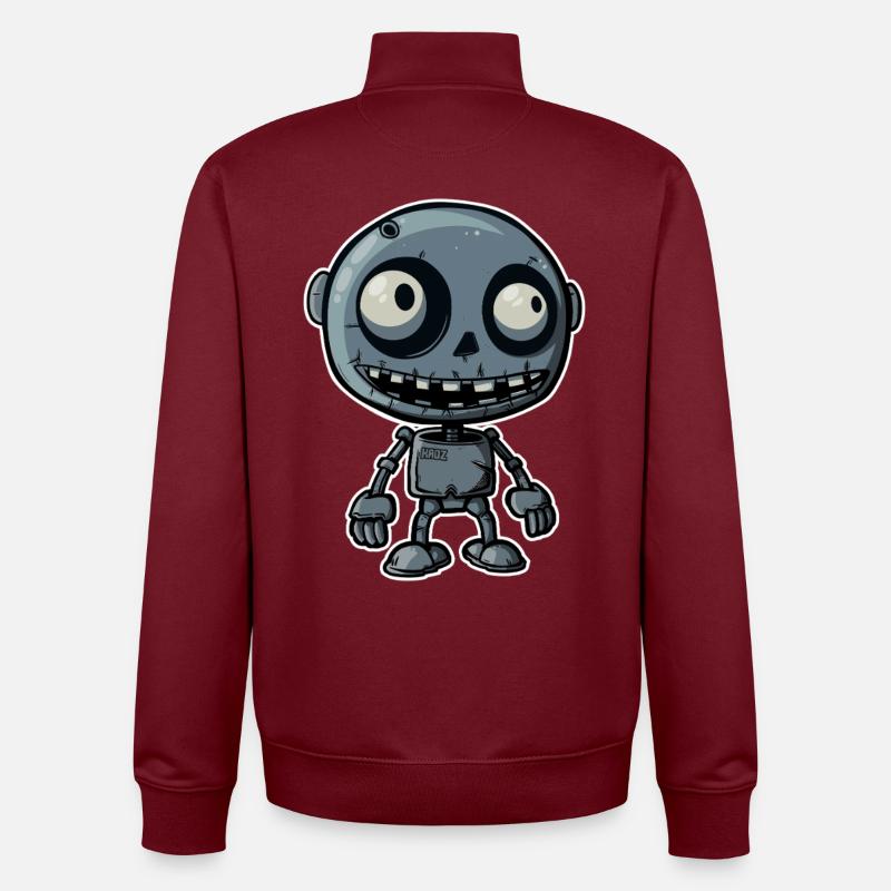 Robot Zombie à Ferraille - Sweat zippé unisexe en coton bio Stanley/Stella - bordeaux