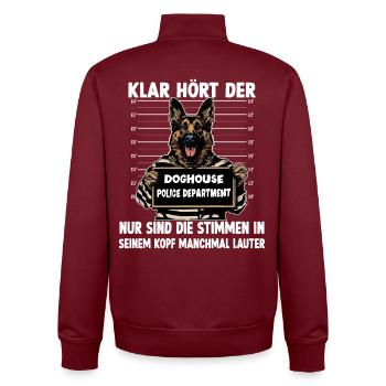 Hundehalter Geschenk Deutscher Schäferhund Gassi T - Unisex Organic Zip Sweatshirt von Stanley/Stella - Burgunderrot - Hinten - AI Model Male 185 dark (185cm)