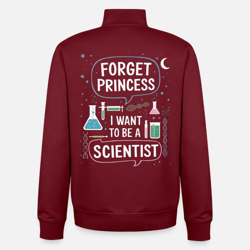 Oublie princesse, je veux des scientifiques - Sweat zippé unisexe en coton bio Stanley/Stella - bordeaux