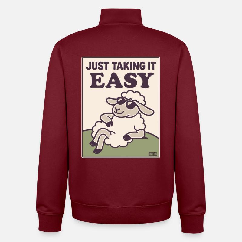 Moutons détendus, juste confortables - Sweat zippé unisexe en coton bio Stanley/Stella - bordeaux