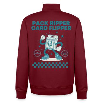 Pack Ripper Card Flipper Trading Card Booster Pack - Unisex Organic Zip Sweatshirt von Stanley/Stella - Burgunderrot - Hinten - AI Model Male 185 dark (185cm)