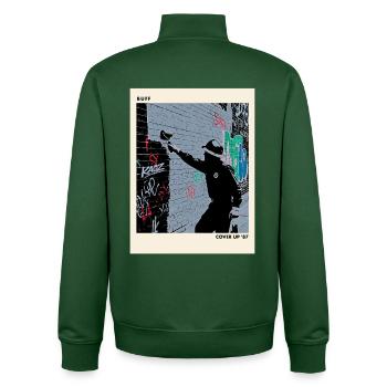 Cover Up Graffiti  87 Street Art Poster - Unisex Organic Zip Sweatshirt von Stanley/Stella - Flaschengrün - Hinten - AI Model Male 185 dark (185cm)