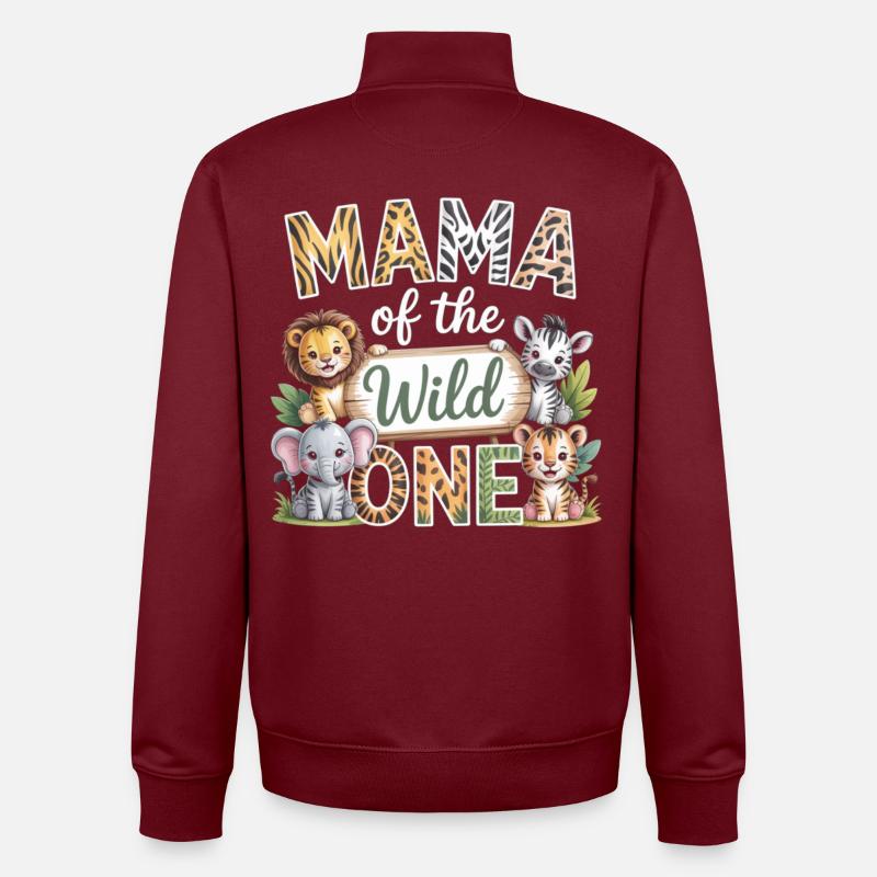 Maman des petits sauvages - Sweat zippé unisexe en coton bio Stanley/Stella - bordeaux