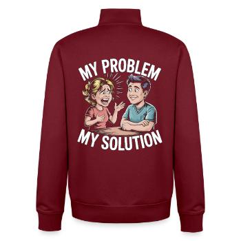 Pediatric OT My Problem My Solution Pictogram Dad - Unisex Organic Zip Sweatshirt von Stanley/Stella - Burgunderrot - Hinten - AI Model Male 185 dark (185cm)