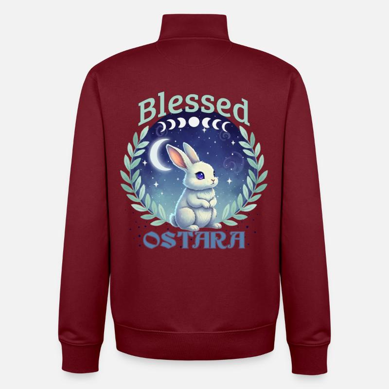 Ostara Happy Easter Pagan Spring Equinox - Unisex Organic Zip Sweatshirt by Stanley/Stella - burgundy