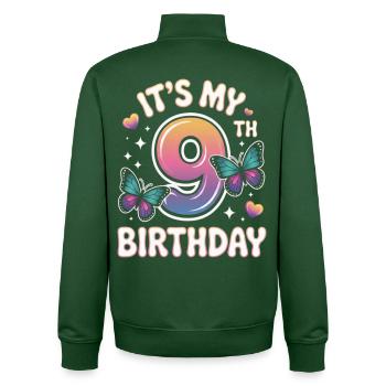 Neunter Geburtstag Farbkreis 9 - Unisex Organic Zip Sweatshirt von Stanley/Stella - Flaschengrün - Hinten - AI Model Male 185 dark (185cm)