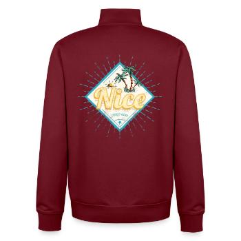 Nizza Frankreich Cote d'Azur Vintage Souvenir - Unisex Organic Zip Sweatshirt von Stanley/Stella - Burgunderrot - Hinten - AI Model Male 185 dark (185cm)