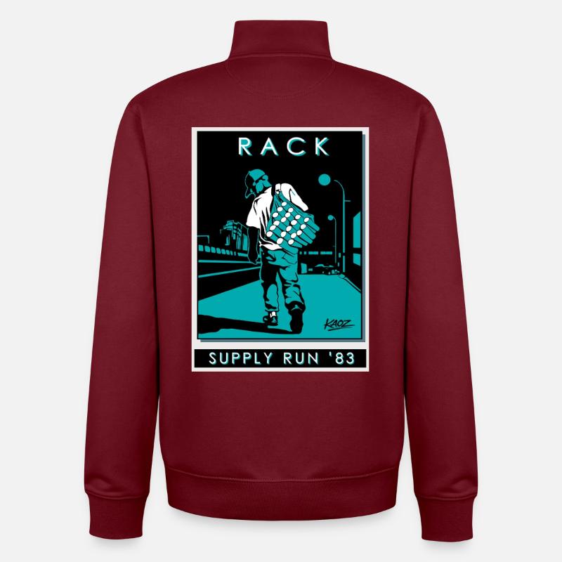 Rack Supply Run '83 - Unisex Organic Zip Sweatshirt by Stanley/Stella - burgundy