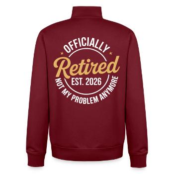 Ruhestand 2026 Nicht mehr mein Problem Ruhestand 26 - Unisex Organic Zip Sweatshirt von Stanley/Stella - Burgunderrot - Hinten - AI Model Male 185 dark (185cm)